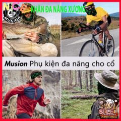 Khẩu trang Musion đa năng họa tiết xương - Bảo vệ UV, thoáng khí và êm ái, 12 cách đeo, phụ kiện thời trang cho hoạt động ngoài trời.