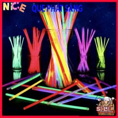 Bộ 100 Que Phát Sáng Dạ Quang Neon Nhiều Màu - Phụ Kiện Tiệc Đêm Vòng Tay Sáng Tạo Cho Sự Kiện Vui Chơi