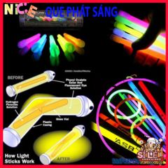 Bộ 100 Que Phát Sáng Dạ Quang Neon Nhiều Màu - Phụ Kiện Tiệc Đêm Vòng Tay Sáng Tạo Cho Sự Kiện Vui Chơi