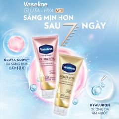 Sữa Dưỡng Thể Sáng Da Vaseline Gluta HYA Serum 10X 330ml - Cấp Ẩm, Giúp Làn Da Trắng Sáng và Mờ Thâm Sạm, Phù Hợp Mọi Loại Da