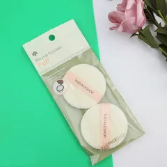Bông Phấn Phủ The Face Shop TFS - Set 2 Miếng Hàn Quốc - Bông mềm mịn cho trang điểm tự nhiên và mịn màng