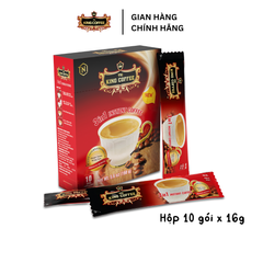 Cà Phê Hòa Tan 3IN1 KING COFFEE - Hộp 10 Gói x 16g - Hương Vị Đậm Đà từ Hạt Café Arabica và Robust Việt Nam