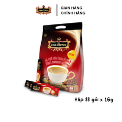 Cà Phê Hòa Tan 3IN1 KING COFFEE - Túi 88 Gói x 16g - Hương Đậm Đà, Vị Cà Phê Nổi Bật Từ Hạt Arabica & Robusta
