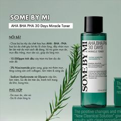 Nước Hoa Hồng AHA-BHA-PHA 30 Days Miracle Toner 150ml - Giúp Làm Sạch Da, Ngăn Mụn, Phù Hợp Mọi Loại Da - Chính Hãng Some By Mi