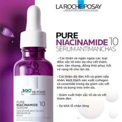 Tinh Chất Dưỡng Sáng Da La Roche-Posay Pure Niacinamide 10 Serum 30ml - Làm Sáng Da, Giảm Thâm Mụn, Chính Hãng nổi tiếng