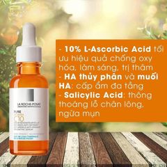 Serum La Roche-Posay Pure Vitamin C10 30ml - Dưỡng Sáng Da, Giảm Nếp Nhăn, Chăm Sóc Da Nhạy Cảm Chính Hãng
