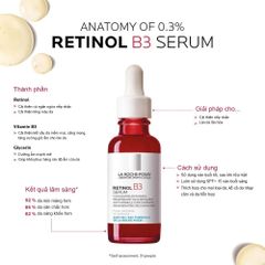 Serum Giảm Nhăn Ngăn Ngừa Lão Hóa La Roche-Posay Retinol B3 30ml - Dưỡng Da Căng Mướt, Giảm Nếp Nhăn Giảm Lão Hóa Chính Hãng