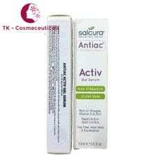 Gel Chấm Mụn Salcura Antiac Activ Gel - Serum Giảm Bóng Da Dầu, Se Khít Lỗ Chân Lông 15ml, An Toàn Cho Da Nhạy Cảm