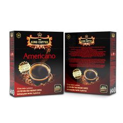 Cà Phê Hòa Tan Americano Cao Cấp King Coffee - Hộp 15 Gói x 1g, Hương Vị Dịu Nhẹ Thơm Ngon, Nạp Năng Lượng Mỗi Ngày