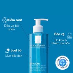 Sữa Rửa Mặt La Roche-Posay Effaclar Gel 400ml - Gel Làm Sạch Sâu Cho Da Dầu Mụn, Kiểm Soát Dầu, Giảm Mụn Đầu Đen Chính Hãng