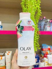Sữa Tắm Olay Fresh Outlast Watermelon & Agave 650ml - Mát Lạnh, Dễ Chịu, Cho Làn Da Tươi Mát và Sảng Khoái