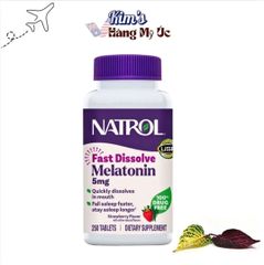 Viên ngậm hỗ trợ ngủ ngon Natrol Sleep 5mg - Giúp giảm mất ngủ, cải thiện giấc ngủ sâu, hương vị dâu tây - Hàng Mỹ, 250 viên