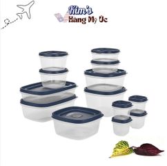 Set Hộp Đựng Thực Phẩm Rubbermaid 26 Miếng (13 Hộp) - Nhựa An Toàn, Sang Trọng, Made in USA