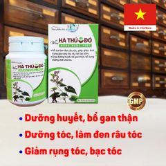 Viên Uống Hà Thủ Ô Đỏ Hàm Lượng Cao 500mg - Hỗ Trợ Mọc Đen Tóc, Giúp Tóc Khỏe Mạnh, Giảm Tình Trạng Tóc Rụng và Bạc Sớm