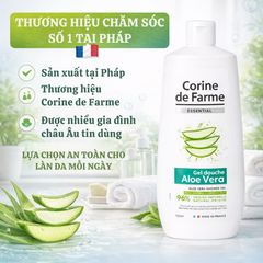 Gel Tắm Corine De Farme Lô Hội 750ml - Dưỡng Ẩm Dịu Nhẹ, Chiết Xuất Tự Nhiên, Phù Hợp Mọi Loại Da, Hương Tươi Mát