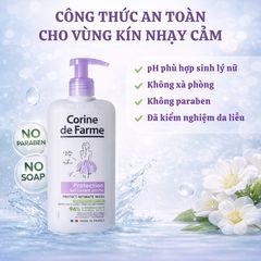 Dung Dịch Vệ Sinh Phụ Nữ Corine de Farme Protect 250ml - Gel Lavant Intime Dịu Nhẹ, Cân Bằng pH Cho Da Nhạy Cảm, Khử Mùi Hiệu Quả