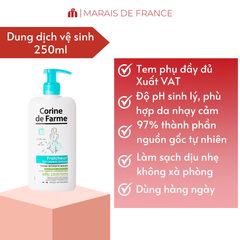 Dung Dịch Vệ Sinh Phụ Nữ Corine De Farme Fresh 250ml - Làm Sạch Nhẹ Nhàng, Cân Bằng pH, Tạo Cảm Giác Tươi Mát, An Toàn Cho Da Nhạy Cảm