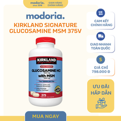 (100 viên) Viên Uống Bổ Sung Kirkland Signature Glucosamine HCL 1500mg & MSM 1500mg - Chăm Sóc Xương Khớp, 375 Viên Mỹ chính hãng