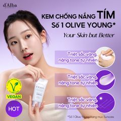 Kem Chống Nắng Nâng Tone Tím D'Alba Waterfull SPF50+/ PA++++ 50ml - Kem Chống Nắng Làm Sáng Da Tự Nhiên, Chính Hãng Từ Hàn Quốc