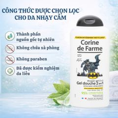 Gel Tắm Gội 2 in 1 Corine de Farme Kids Batman Dịu Nhẹ 300ml - Giải Pháp Vệ Sinh Cho Bé Trai Yêu Siêu Anh Hùng