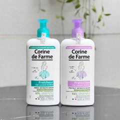 Dung dịch vệ sinh phụ nữ Corine de Farme Protect - Chai 250ml, làm dịu và bảo vệ vùng nhạy cảm, chăm sóc hàng ngày cho mọi loại da