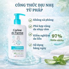 Dung Dịch Vệ Sinh Phụ Nữ Corine de Farme Fresh 250ml - Làm Sạch, Tạo Cảm Giác Tươi Mát, Khử Mùi Dịu Nhẹ, Chiết Xuất Lô Hội