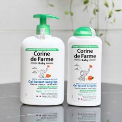 Gel tắm gội cho bé Corine de Farme Ultra-Rich - Chăm sóc da nhạy cảm, dịu nhẹ - Chai 250ml/500ml, Hương thơm tự nhiên từ Pháp