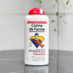 Gel Tắm Gội 2 Trong 1 Corine de Farme Kids Superman Dịu Nhẹ - 300ml, Sửa Tắm Siêu Anh Hùng Dành Cho Bé Trai, Hương Thơm Tươi Mát