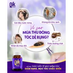 Viên uống QIK HAIR - Giúp Bảo Vệ và Phục Hồi Tóc Hư Tổn - Hỗ trợ chăm sóc tóc hiệu quả, Hộp 30 Viên chính hãng Mỹ