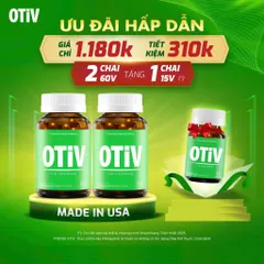 Viên uống Bổ não OTiV - Hỗ trợ trí nhớ, tăng cường tuần hoàn não - Combo 2 hộp 60 viên tặng hộp 15 viên chính hãng