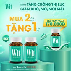 Viên uống bổ mắt Wit - Hỗ trợ tăng cường thị lực và giảm mờ mắt - Hộp 60 & 30 viên - Thành phần từ thiên nhiên