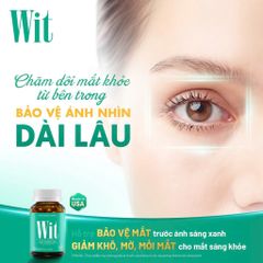 Viên uống bổ mắt Wit - Hỗ trợ tăng cường thị lực và giảm mờ mắt - Hộp 60 & 30 viên - Thành phần từ thiên nhiên
