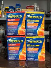 Set Trà Theraflu Giải Cảm Ngày & Đêm - Hỗ Trợ Giảm Cảm Cúm, Ho, Nghẹt Mũi - Hương Vị Mật Ong & Hoa Cúc, Hộp 12 Gói