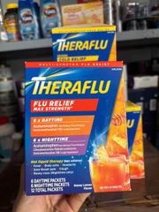 Set Trà Theraflu Giải Cảm Ngày & Đêm - Hỗ Trợ Giảm Cảm Cúm, Ho, Nghẹt Mũi - Hương Vị Mật Ong & Hoa Cúc, Hộp 12 Gói