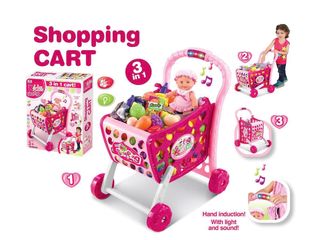 Đồ Chơi Xe Đẩy Mua Sắm Siêu Thị 008-902 3in1 Cart Kids Shopping, Có Đèn Và Âm Thanh (Shop Tặng Kèm Pin)