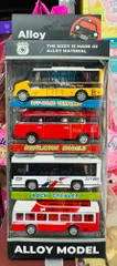 Bộ Đồ Chơi Mô Hình 4 Chiếc Xe Ô Tô Bus Hợp Kim Độc Đáo Dành Cho Trẻ Em - Món Quà Phát Triển Tư Duy và Sáng Tạo