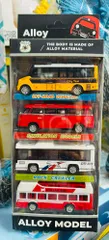 Bộ Đồ Chơi Mô Hình 4 Chiếc Xe Ô Tô Bus Hợp Kim Độc Đáo Dành Cho Trẻ Em - Món Quà Phát Triển Tư Duy và Sáng Tạo