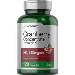 120 Viên uống Horbaach Cranberry Concentrate + Vitamin C 30,000mg - Hỗ trợ sức khỏe đường tiết niệu và tăng cường miễn dịch, Mỹ
