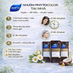 Nhuộm Tóc Phủ Bạc PHYTO 100% Hữu Cơ - Cho Da Nhạy Cảm, Không Gây Kích Ứng, Dưỡng Tóc Tự Nhiên