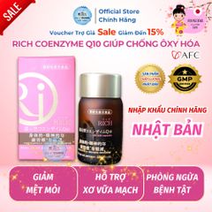 Viên Uống Rich Coenzyme Q10 Hỗ Trợ Tim Mạch - Hộp 120 Viên Chính Hãng Nhật Bản, Giảm Mệt Mỏi, Chống Oxy Hóa