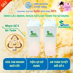 Bình Lắc Pha Sữa 850ml - Thao Tác Dễ Dàng, Chống Rò Rỉ, Phụ Kiện Pha Chế An Toàn Không BPA cho Gym và Học Tập