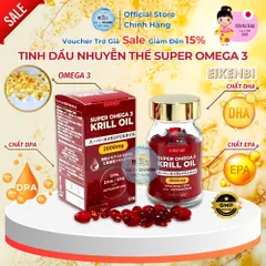 Viên Uống Dầu Nhuyễn Thể Super Omega 3 Krill Oil Eikenbi - Hỗ Trợ Tim Mạch, Tăng Cường Sức Khỏe, Chính Hãng Nhật Bản