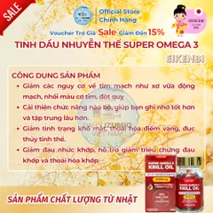 Viên Uống Dầu Nhuyễn Thể Super Omega 3 Krill Oil Eikenbi - Hỗ Trợ Tim Mạch, Tăng Cường Sức Khỏe, Chính Hãng Nhật Bản