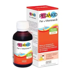 Siro Bổ Máu Pediakid - Bổ Sung Sắt & Vitamin B, Hỗ Trợ Giảm Mệt Mỏi, Dành Cho Trẻ Em và Người Lớn, Hương Vị Chuối tự Nhiên