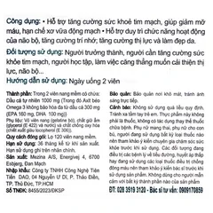 Viên uống Omega 3 Power DAO Nordic Health - Hỗ trợ sức khỏe tim mạch, cải thiện chức năng não và thị lực (120 viên)