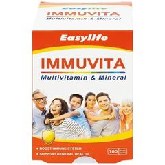 Viên Uống Bổ Sung Vitamin & Khoáng Chất Immuvita Easylife (100 Viên) - Tăng Cường Sức Khỏe, Hỗ Trợ Hệ Miễn Dịch cho Người Trưởng Thành