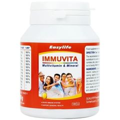 Viên Uống Bổ Sung Vitamin & Khoáng Chất Immuvita Easylife (100 Viên) - Tăng Cường Sức Khỏe, Hỗ Trợ Hệ Miễn Dịch cho Người Trưởng Thành