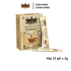 Cà Phê Hòa Tan Sấy Lạnh KING COFFEE ROYALE CLASSIC BLEND Hộp 12 Gói (2g/Gói) - Hương Vị Nguyên Bản Tuyệt Hảo