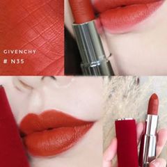 Son Givenchy Le Rouge Deep Velvet N35 Rouge Initie Cam Cháy Cao Cấp - Chất Lượng Sang Trọng, Độ Bám Màu Lâu, Quyến Rũ Mọi Nét Đẹp