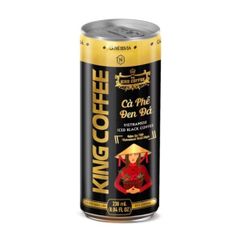 Combo 6 lon Cà Phê Đen Đá KING COFFEE 238ml - Vị Cà Phê Truyền Thống Việt Nam, Thức Uống Ngon Tiện Lợi